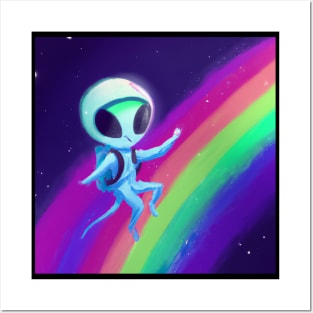 Rainbow Space Alien Posters and Art